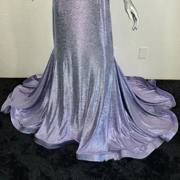 NWT~$530~JOVANI~18/20~LAVENDER MAXI MERMAID ONE SHOULDER PROM EVENING DRESS